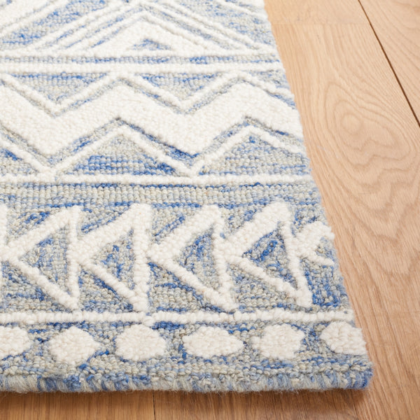 Safavieh Metro 908 Hand Tufted 100% Wool Pile Rug Blue / Ivory 100% Wool Pile MET908M-5