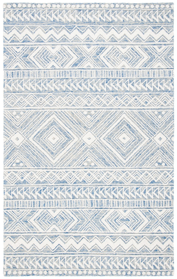 Safavieh Metro 908 Hand Tufted 100% Wool Pile Rug Blue / Ivory 100% Wool Pile MET908M-5