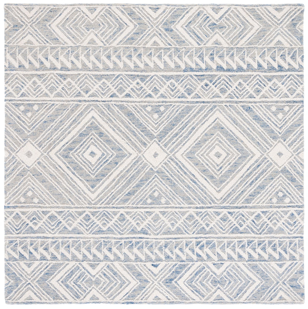 Safavieh Metro 908 Hand Tufted 100% Wool Pile Rug Blue / Ivory 100% Wool Pile MET908M-6SQ