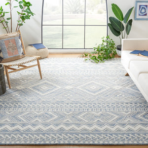 Safavieh Metro 908 Hand Tufted 100% Wool Pile Rug Blue / Ivory 100% Wool Pile MET908M-8