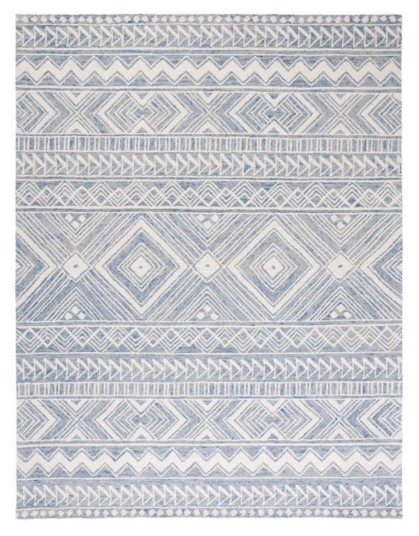 Safavieh Metro 908 Hand Tufted 100% Wool Pile Rug Blue / Ivory 100% Wool Pile MET908M-8