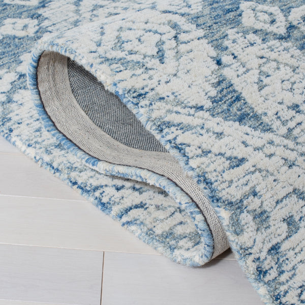 Safavieh Metro 987 Hand Tufted 100% Fine Indian Wool Pile Rug Blue / Ivory 100% Fine Indian Wool Pile MET987M-5