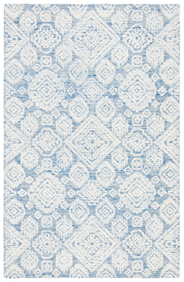 Safavieh Metro 987 Hand Tufted 100% Fine Indian Wool Pile Rug Blue / Ivory 100% Fine Indian Wool Pile MET987M-4