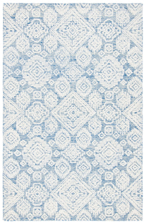 Safavieh Metro 987 Hand Tufted 100% Fine Indian Wool Pile Rug Blue / Ivory 100% Fine Indian Wool Pile MET987M-5