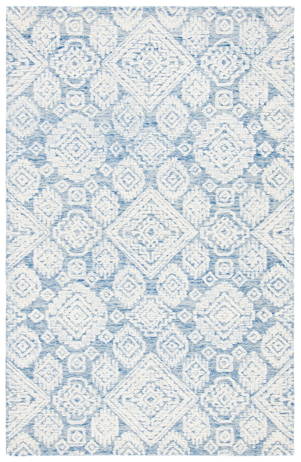 Safavieh Metro 987 Hand Tufted 100% Fine Indian Wool Pile Rug Blue / Ivory 100% Fine Indian Wool Pile MET987M-5