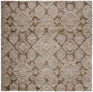 Safavieh Metro 987 Hand Tufted 100% Fine Indian Wool Pile Rug Light Brown / Ivory 100% Fine Indian Wool Pile MET987T-6SQ
