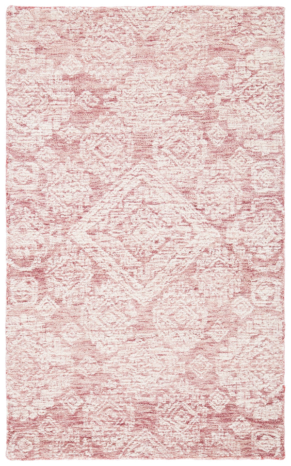 Safavieh Metro 987 Hand Tufted 100% Fine Indian Wool Pile Rug Dark Pink / Ivory 100% Fine Indian Wool Pile MET987U-3