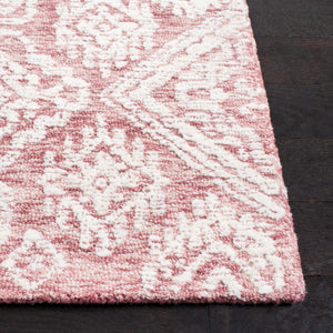 Safavieh Metro 987 Hand Tufted 100% Fine Indian Wool Pile Rug Dark Pink / Ivory 100% Fine Indian Wool Pile MET987U-5