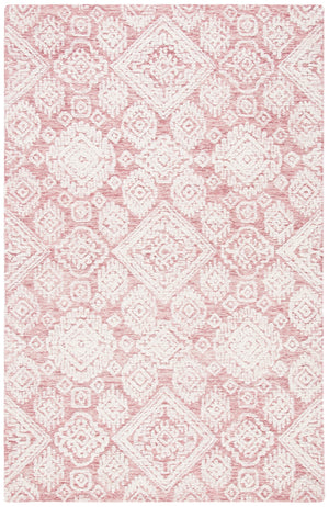 Safavieh Metro 987 Hand Tufted 100% Fine Indian Wool Pile Rug Dark Pink / Ivory 100% Fine Indian Wool Pile MET987U-5