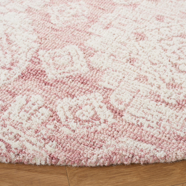 Safavieh Metro 987 Hand Tufted 100% Fine Indian Wool Pile Rug Dark Pink / Ivory 100% Fine Indian Wool Pile MET987U-6R