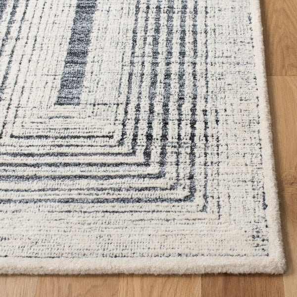 Safavieh Metro 991 Hand Tufted 60% Pet Yarn, 40% Wool Rug Dark Grey / Ivory 60% Pet yarn, 40% Wool MET991H-5