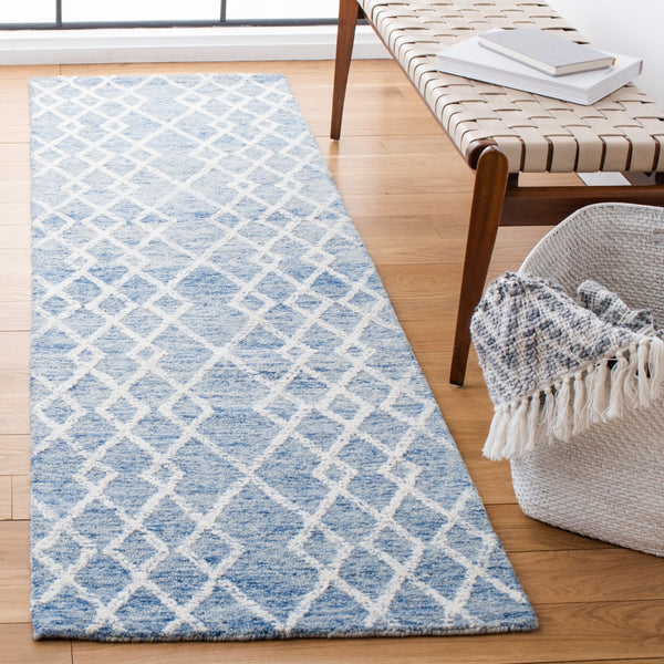 Safavieh Metro 994 Hand Tufted 100% Fine Indian Wool Pile Rug Blue / Ivory 100% Fine Indian Wool Pile MET994M-28