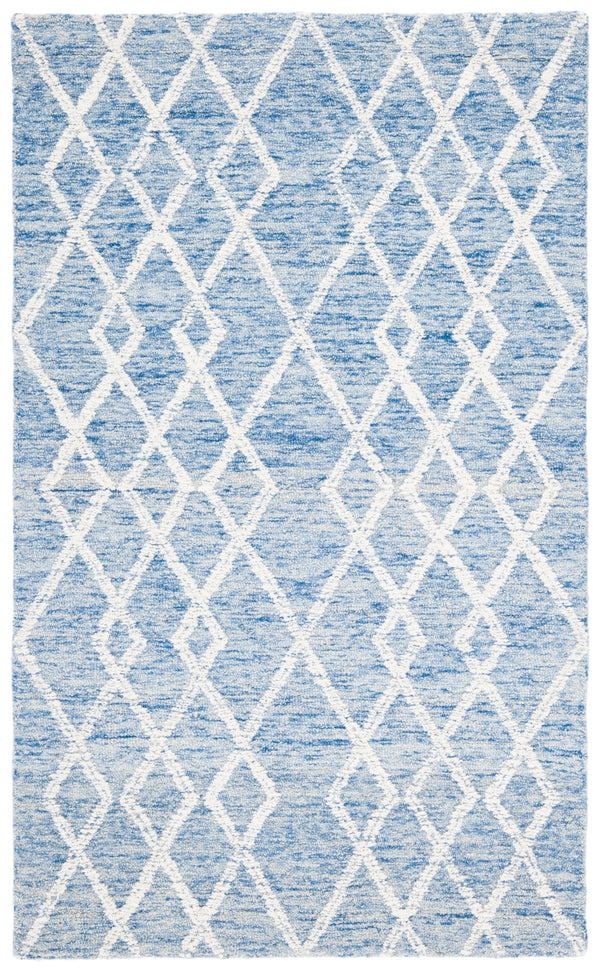 Safavieh Metro 994 Hand Tufted 100% Fine Indian Wool Pile Rug Blue / Ivory 100% Fine Indian Wool Pile MET994M-3