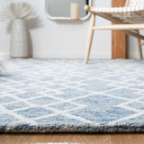 Safavieh Metro 994 Hand Tufted 100% Fine Indian Wool Pile Rug Blue / Ivory 100% Fine Indian Wool Pile MET994M-5