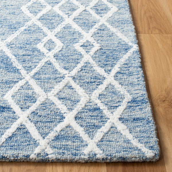 Safavieh Metro 994 Hand Tufted 100% Fine Indian Wool Pile Rug Blue / Ivory 100% Fine Indian Wool Pile MET994M-5