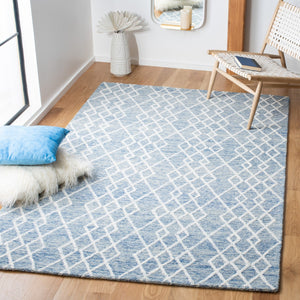 Safavieh Metro 994 Hand Tufted 100% Fine Indian Wool Pile Rug Blue / Ivory 100% Fine Indian Wool Pile MET994M-4