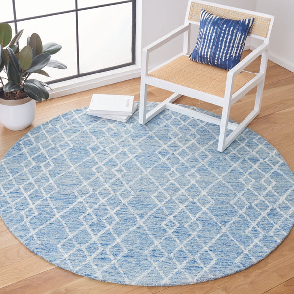 Safavieh Metro 994 Hand Tufted 100% Fine Indian Wool Pile Rug Blue / Ivory 100% Fine Indian Wool Pile MET994M-6R