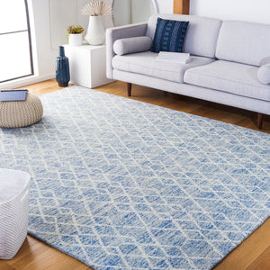 Safavieh Metro 994 Hand Tufted 100% Fine Indian Wool Pile Rug Blue / Ivory 100% Fine Indian Wool Pile MET994M-8