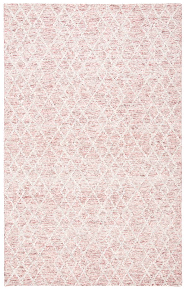 Safavieh Metro 994 Hand Tufted 100% Fine Indian Wool Pile Rug Pink / Ivory 100% Fine Indian Wool Pile MET994U-5
