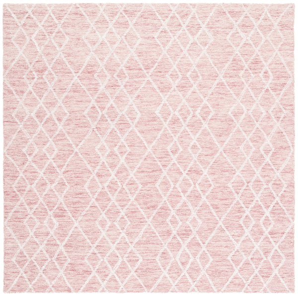 Safavieh Metro 994 Hand Tufted 100% Fine Indian Wool Pile Rug Pink / Ivory 100% Fine Indian Wool Pile MET994U-6SQ
