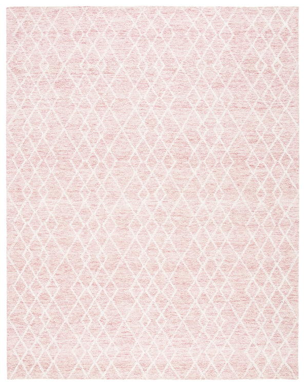 Safavieh Metro 994 Hand Tufted 100% Fine Indian Wool Pile Rug Pink / Ivory 100% Fine Indian Wool Pile MET994U-8