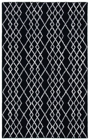 Safavieh Metro 994 Hand Tufted 100% Fine Indian Wool Pile Rug Black / Ivory 100% Fine Indian Wool Pile MET994Z-5