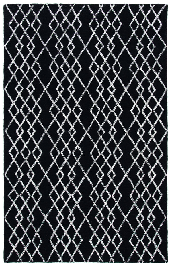 Safavieh Metro 994 Hand Tufted 100% Fine Indian Wool Pile Rug Black / Ivory 100% Fine Indian Wool Pile MET994Z-5