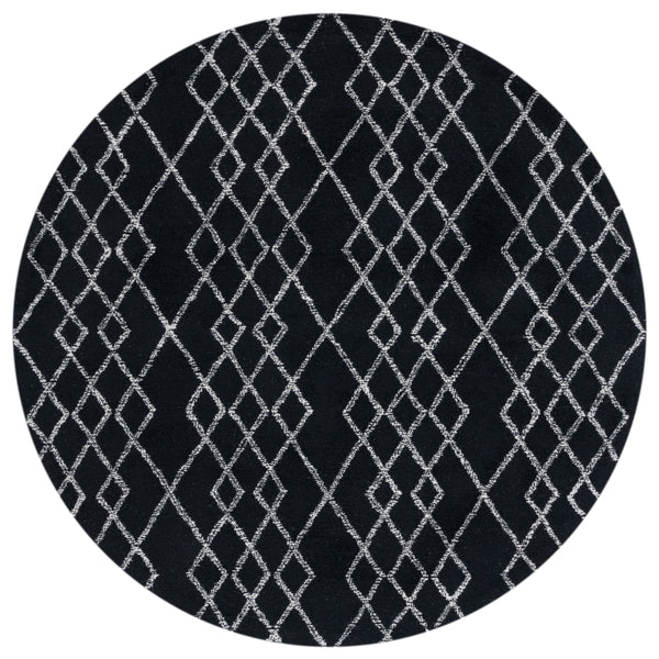 Safavieh Metro 994 Hand Tufted 100% Fine Indian Wool Pile Rug Black / Ivory 100% Fine Indian Wool Pile MET994Z-6R