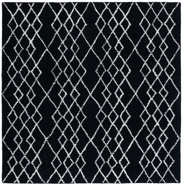 Safavieh Metro 994 Hand Tufted 100% Fine Indian Wool Pile Rug Black / Ivory 100% Fine Indian Wool Pile MET994Z-6SQ