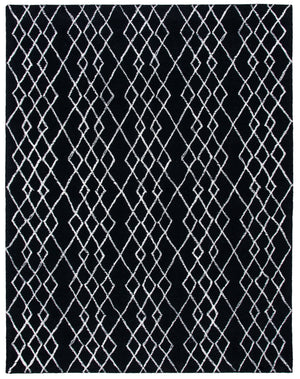 Safavieh Metro 994 Hand Tufted 100% Fine Indian Wool Pile Rug Black / Ivory 100% Fine Indian Wool Pile MET994Z-8