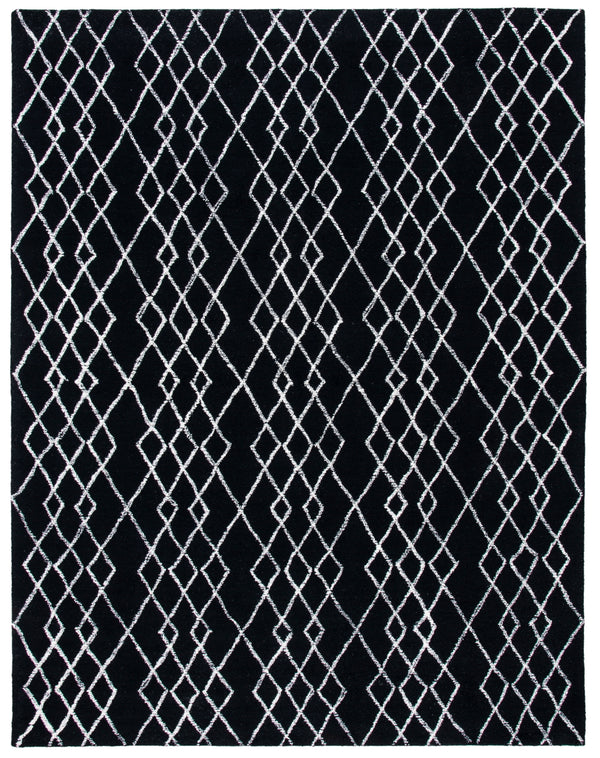 Safavieh Metro 994 Hand Tufted 100% Fine Indian Wool Pile Rug Black / Ivory 100% Fine Indian Wool Pile MET994Z-8