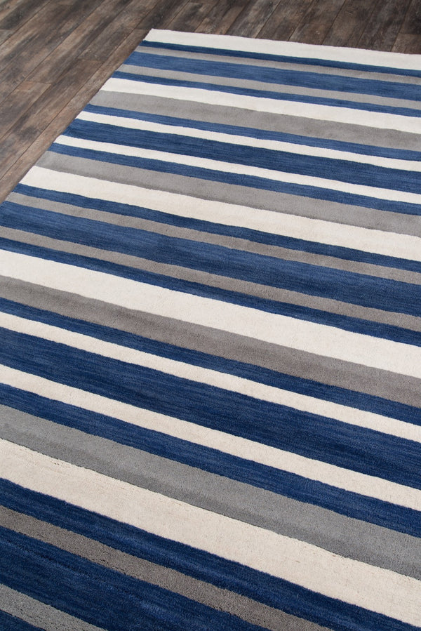Momeni Metro MT-27 Hand Tufted Contemporary Striped Indoor Area Rug Navy 8' x 11' METROMT-27NVY80B0