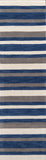 Momeni Metro MT-27 Hand Tufted Contemporary Striped Indoor Area Rug Navy 8' x 11' METROMT-27NVY80B0