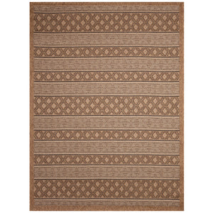 Trans-Ocean Liora Manne Monterey Tribal Stripe  Indoor/Outdoor Power Loomed 91% Polypropylene/9% Polyester Rug Black 7'10" x 9'10"