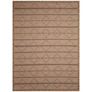 Trans-Ocean Liora Manne Monterey Delicate Diamond  Indoor/Outdoor Power Loomed 91% Polypropylene/9% Polyester Rug Black 7'10" x 9'10"