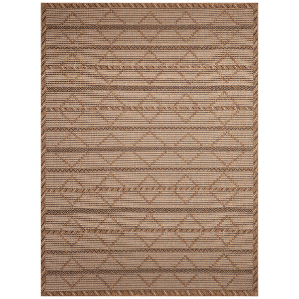 Trans-Ocean Liora Manne Monterey Delicate Diamond  Indoor/Outdoor Power Loomed 91% Polypropylene/9% Polyester Rug Black 7'10" x 9'10"