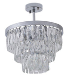 Bethel Chrome Chandelier in Metal & Crystal