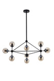 Bethel Black Chandelier in Metal & Glass