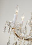 Bethel Gold Chandelier in Metal & Crystal