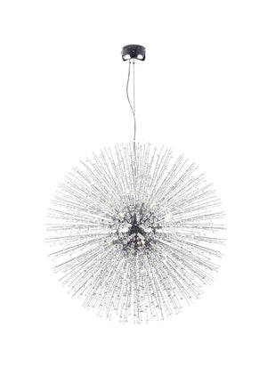 Bethel Chrome Chandelier in Metal & Crystal