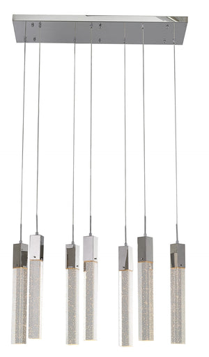 Bethel Chrome Island Lighting in Metal & Crystal