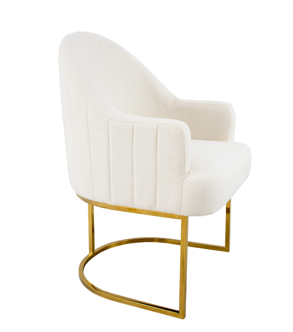Zeugma Milan Gold Chair Cream