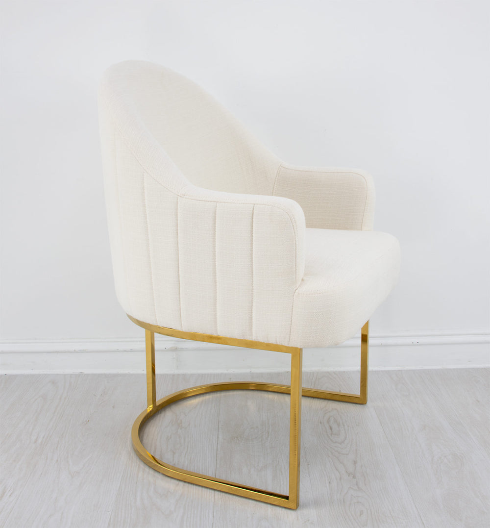 Zeugma Milan Gold Chair Cream