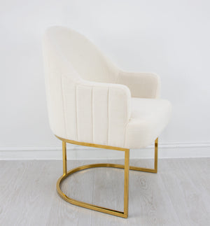 Zeugma Milan Gold Chair Cream