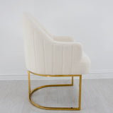 Zeugma Milan Gold Chair Cream