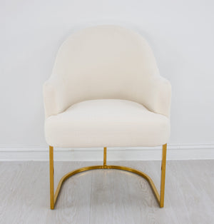 Zeugma Milan Gold Chair Cream