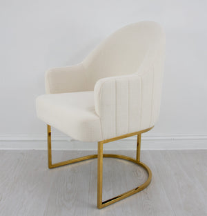 Zeugma Milan Gold Chair Cream