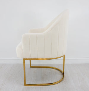 Zeugma Milan Gold Chair Cream