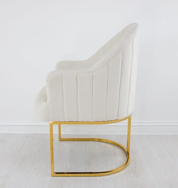 Zeugma Milan Gold Chair Grey