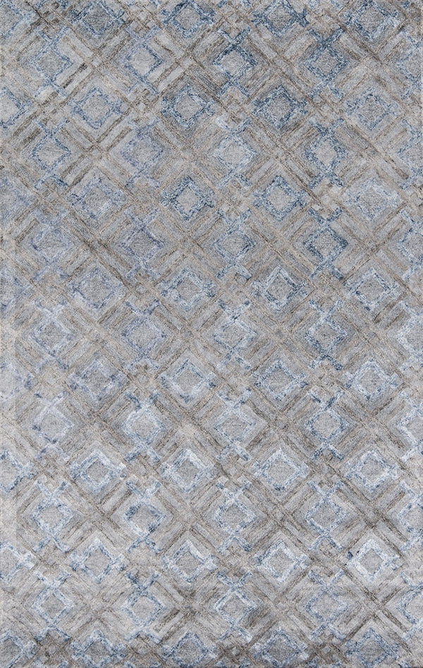 Momeni Millennia MI-07 Hand Tufted Contemporary Geometric Indoor Area Rug Silver 8'6" x 11'6" MILLNMI-07SVL86B6
